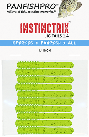 Chartreuse transparent/Silver Glitter - 1.4 inch INSTINCTRIX Jig Tails