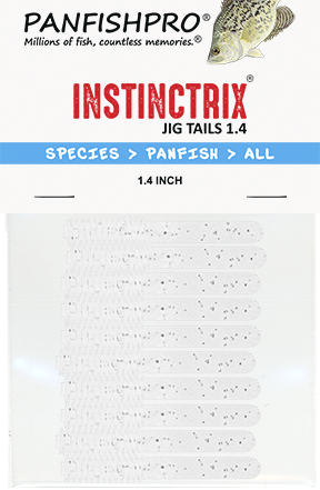 Translucent Pearl White/Silver Glitter - 1.4 inch INSTINCTRIX Jig Tails