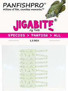 Clear/Silver Glitter - 1.3 inch JIGABITE Jig Tails