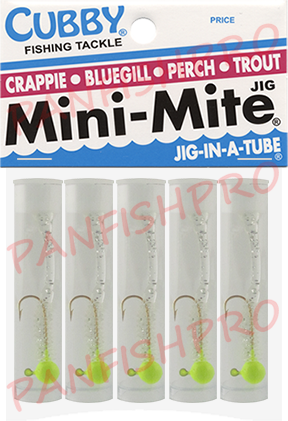 Cubby Mini-Mite Jig 5-Pack Yellow/Clear W/Glitter