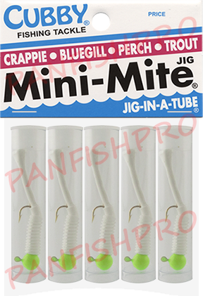 Cubby Mini-Mite Jig 5-Pack Green Chartreuse/White