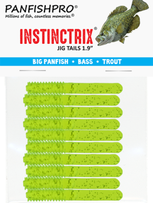Clear Chartreuse/Silver Glitter - INSTINCTRIX Jig Tails