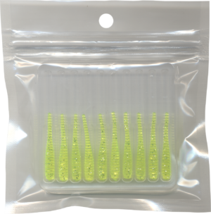 Clear Chartreuse/Silver - 1.4 inch Teezer-Tail Jig Tails