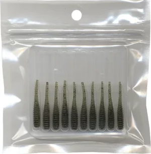 Army Green/Black flake - 1.4 inch Teezer-Tail Jig Tails