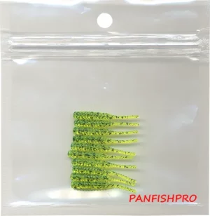 Clear Chartreuse/Black flake - 1.4 inch Teezer-Tail Jig Tails