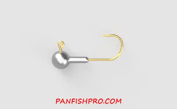 This is a CAD rendering of our uniquely made 1/16 th ounce number four gold hook collared jig head.