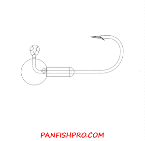 This is a CAD animated rendering of our uniquely made 1/16 th ounce #4 hook jig head.