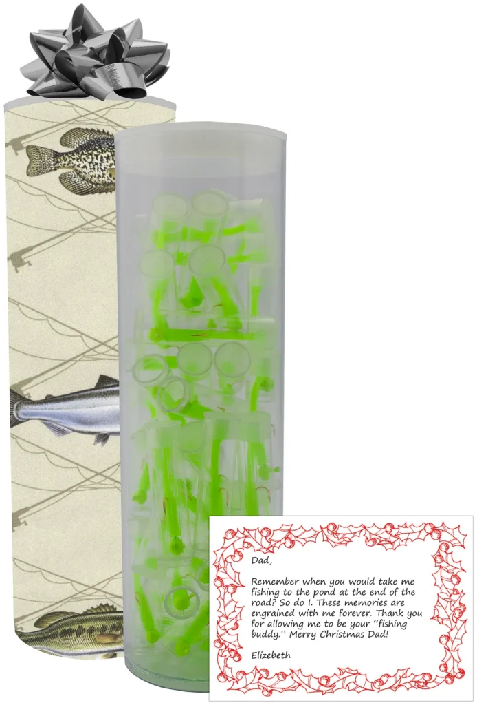 This is a 36-count package of our NEXTALGX Jigs 1/32 #8 shown in Green and Silk Chartreuse. This package includes gift wrapping, your printed personalized message, and free shipping.