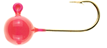 This is a graphical image of a single Panfishpro Pro-Quality jig head in the size of 1/24 #8. The color is Hot Pink.