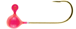 This is a graphical image of a single Panfishpro Pro-Quality jig head in the size of 1/64 #8. The color is Hot Pink.