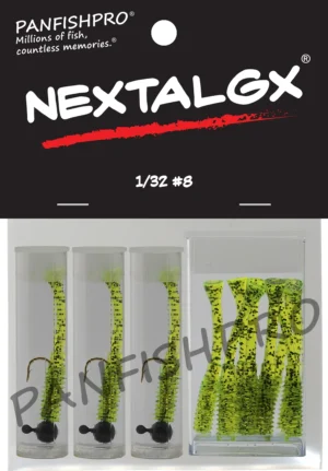 1/32 #8 Black/Chartreuse Black flake NEXTALGX Jig & Tail Pack