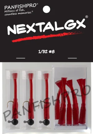 1/32 #8 Black/Cherry Juice NEXTALGX Jig & Tail Pack
