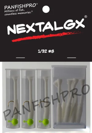 1/32 #8 Green Chartreuse/White NEXTALGX Jig & Tail Pack