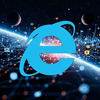 This is an image of a rusty Microsoft Internet Explorer icon.