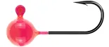 This is a graphical image of a single Panfishpro Pro-Quality jig head in the size of 1/32 #8. The color is Hot Pink and the hook is bronze.